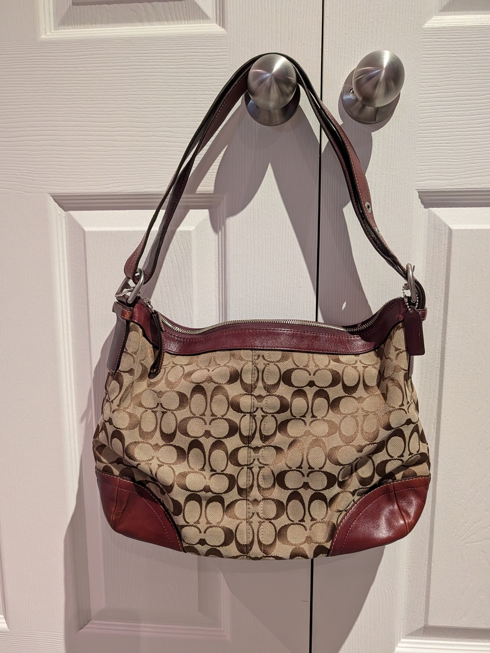 Coach Signature Jacquard Soho Hobo Shoulder Bag
